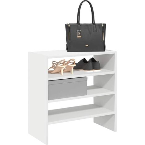 Schuhregale 2 Stk. Stapelbar Weiß 60x30x30,5 cm (1/5)