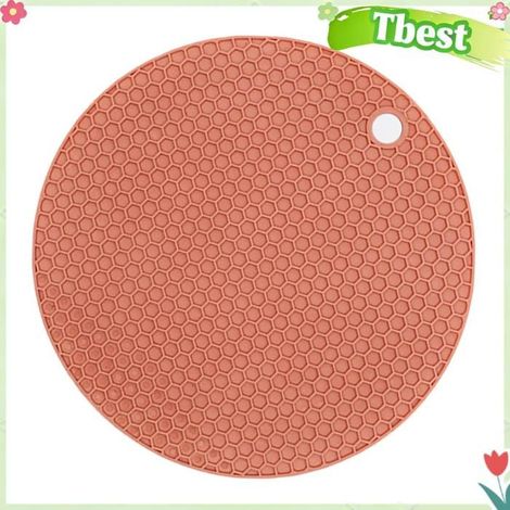 HURRISE Tapis de Cuisine en Caoutchouc Anti-dérapant pour Pot Diamètre 18cm Épaisseur 0.5cm Rose (1/5)