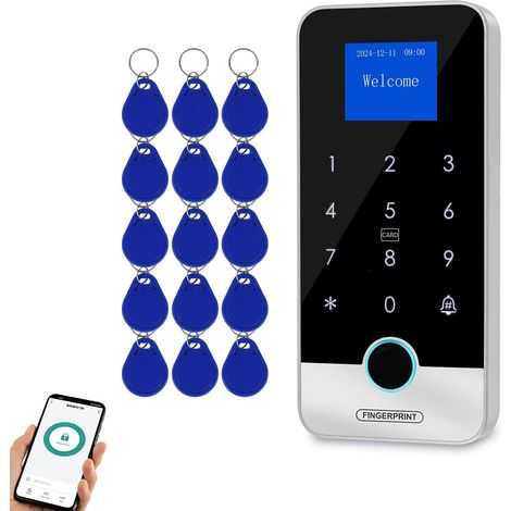 Machine de Contrôle d'Accès par Empreinte Digitale Contrôleur de Clavier RFID Étanche 13,56 MHz Porte-clés IC Ouvre-porte Rétroéclairage Clavier (1/5)