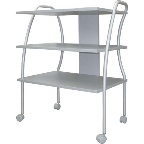 Mesa auxiliar BON de 42,6x35x81 cm con ruedas, gris (1/3)