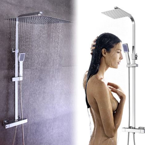Thermostat Duschamatur Duschset Duschsäule Regendusche Duschkop + Handbrause köpfe