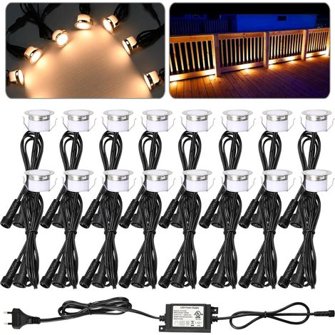Lot de 16 Spot Terrasse Exterieur Encastrable Blanc Chaud-Ø31mm Spot Enterre Exterieur Spot Terrasse Encastrable, IP67 Étanche,DC12V Mini Spot Led Extérieur Encastrable Pour Terrasse Escaliers Chemin (1/5)