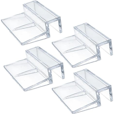 Supports pour couvercles d'aquarium en verre, 4 unités, acrylique transparent, installation sécurisée sans cadre.-AquaForge (1/5)