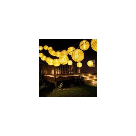 VURAHOME - Guirlande Lumineuse Solaire Extérieure, 6,5M 30 LED Lampion Exterieur Lanterne Guirlande Guinguette Étanche 8 Modes Lumiere Décoration pour Jardin, Terrasse, Balcon, Patio, Fête, Blanc Chau (1/5)