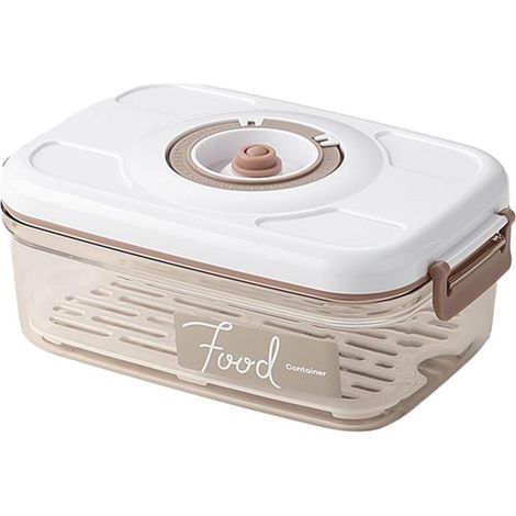 Récipient de conservation alimentaire sous vid à vide pour réfrigérateur avec plaque de vidange amovible - Boîte de rangement hermétique (1/4)