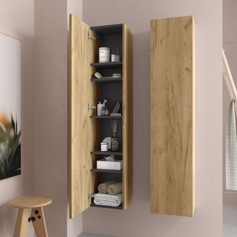 Columna de baño suspendida Bequia Roble 140 x 30 cm