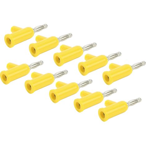 10 fiches bananes à visser sans soudure ABS laiton 4mm jaune pour onduleurs (1/5)