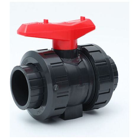 Robinet à boisseau sphérique en PVC Ulisem I 50 mm I 1 1/2 pour raccords et raccords adhésifs I Vanne d'arrêt I Raccord de tuyau en PVC I Robinet à boisseau sphérique pour la construction de piscines (1/3)