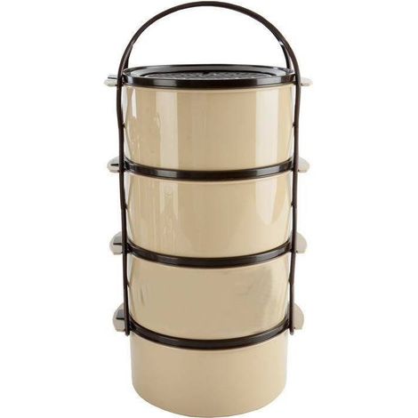Scatola per il pranzo in plastica a 4 ripiani 4x1,5 l
