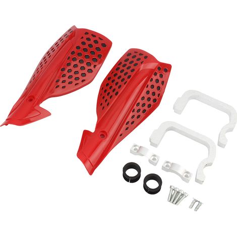 Modification du guidon de moto tout-terrain : protège-mains/protège-leviers 22/28 mm (rouges) (1/2)