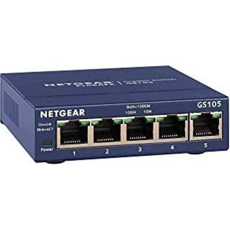 Netgear Switch Pro Safe GS105GE 5 Puertos Gigabit Azul (1/5)