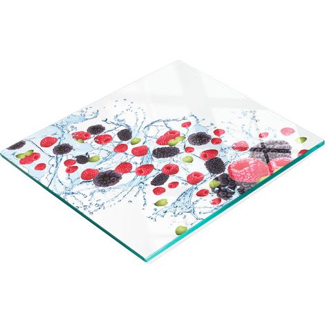 Tabla de cocina de vidrio templado con gr谩ficos decorativos de agua de frambuesa 60x52 cm (1/5)