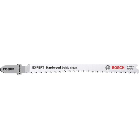 Bosch Professional 25x Lame per seghetto alternativo Expert 'Hardwood 2-side clean' T 308 BFP (per Piano di lavoro da cucina, Pannelli rivestiti in plastica, accessorio Seghetto alternativo)