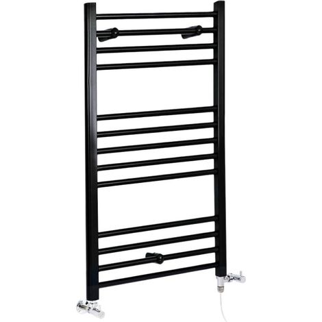 Hudson Reed – Sèche-serviettes mixte plat 100 cm x 60 cm – Acier noir mat – Puissance 919W – Design moderne pour salles de bains contemporaines (1/5)