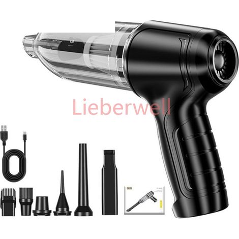 Suitu-Aspirateur monté sur voiture, sans fil, maison et voiture, aspirateur à usage touristique, aspirateur à sec et à support, haute puissance, portable, déterminer VA,black