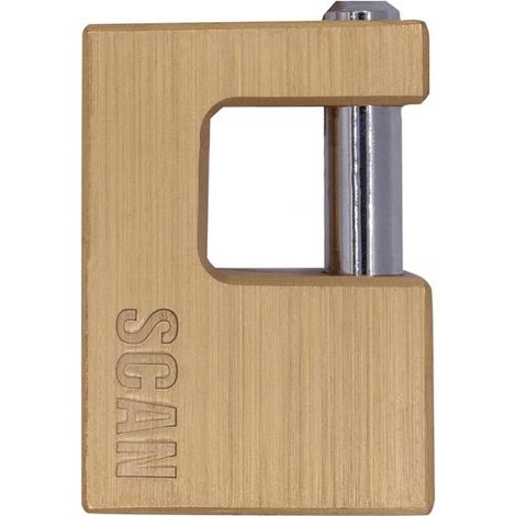 Scan Brass Shutter Padlock 60mm – Heavy-Duty Lock for Shutters, Gates, and Bollards (Model: SCAPLB60SHUT) (1/2)