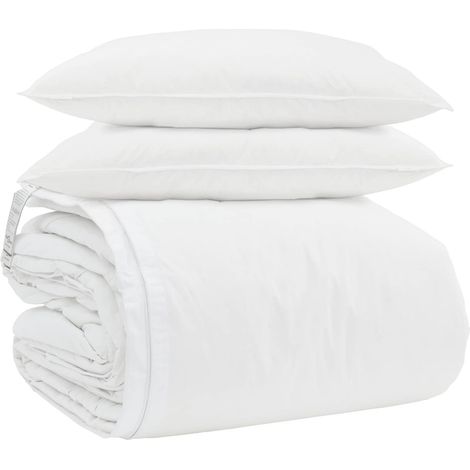 Ensemble de Duvet avec oreiller 3 pcs Blanc Plume de canard (1/5)