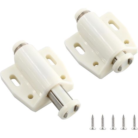 Serrure magnétique tactile blanche, verrou de porte magnétique avec bouton-poussoir pour ouvrir le meuble, verrou magnétique avec bouton-poussoir pour déverrouiller le tiroir, 2 pièces