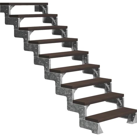 Dolle Außentreppe Gardentop 162-198cm Geschosshöhe mit Trimax dunkelbraun 80cm breit ohne Geländer (1/3)
