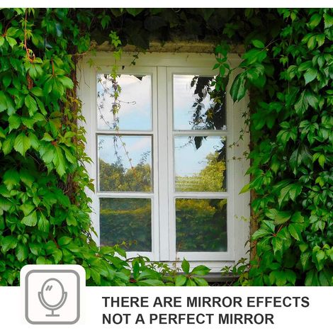 Film pour fenêtre à effet miroir sans tain, décoratif et thermorégulateur,noir et argent, 6 mils, dimensions 17,5 pouces x 6,5 pieds