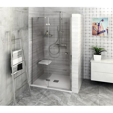 Polysan Fortis Line - Porte de douche 100 cm, à gauche, chrome/verre transparent FL1410L