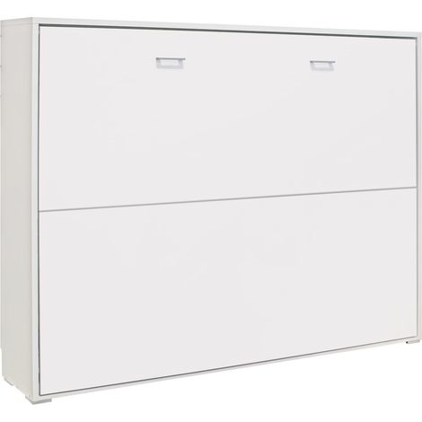 Cama Abatible Horizontal De Matrimonio 135X190 Color Blanco