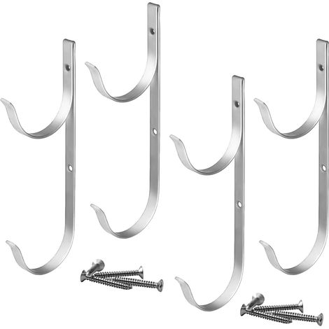 Support pour accessoires de piscine - Outil suspension robuste très résistant épuisettes, brosses, tuyaux et barres télescopiques Argenté (1/5)