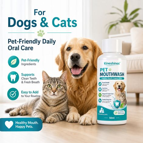 KineShineX Pet Dental Cleanser features a gentle formula that freshens breath and protects your pet's oral health. (1/5)