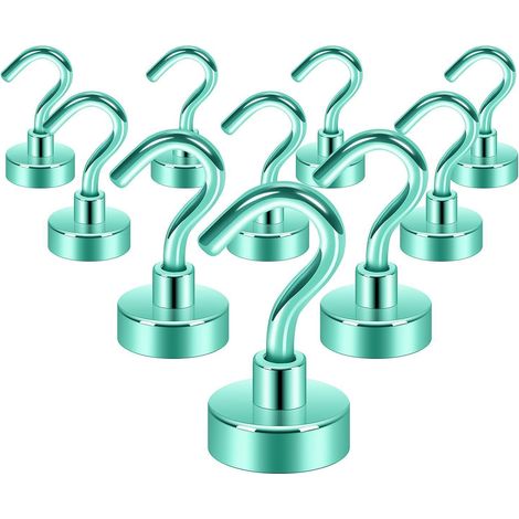 10 Stück Magnethaken 10 kg Tragkraft, extra stark, für Kreuzfahrt, Küche, Grün (1/5)