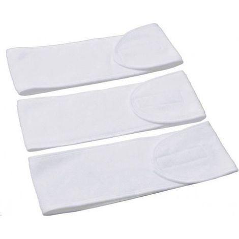 3PCS Bandeau Maquillage Cheveux Lavable Bandeau Serre-Tête Scratch Blanc Pour Spa Yoga Sport Se Maquiller Soins du Visage (1/4)