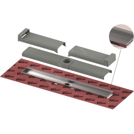 Tece TECEdrailine-Evo - Caniveau de douche Evo 70 cm, pour montage mural, couvercle de protection, acier inoxydable 600703 (1/2)