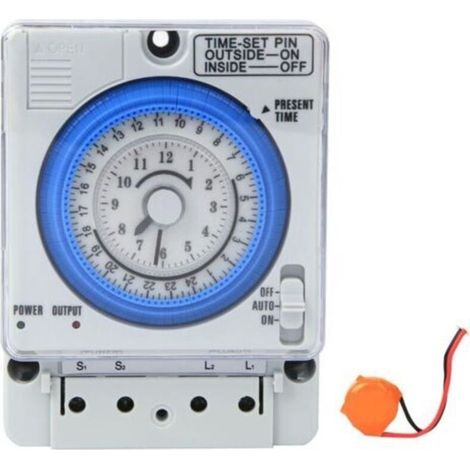 24-Stunden-Zeitschaltrelais TB-388 mechanischer Timer AC220V 10A digitaler Timer robust für Lampe (1/5)