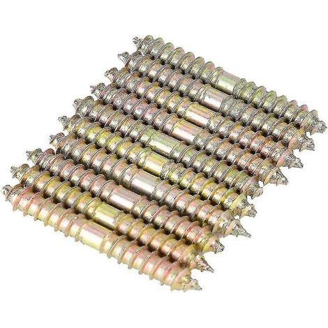 Packung mit 10 doppelseitigen Linsenkopfschrauben zur Befestigung von Möbeln, Dübeln und Stangen, 6 x 50 mm (1/5)