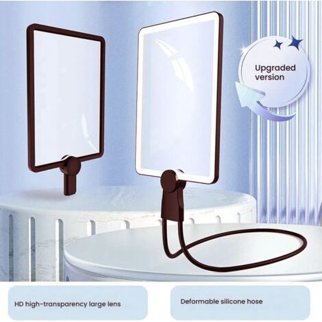 Loupe éclairante 5x avec 50 LED – Lentille 24 x 17 cm – Col de cygne flexible pour lecture et réparations – Rechargeable USB - LED 24 X (1/5)