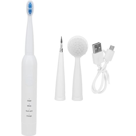 Brosse à dents électrique sonique, poils ondulés, manche fin en nylon antidérapant, tête de brosse de protection pour adultes, enfants et couples, portable-AquaForge (1/5)