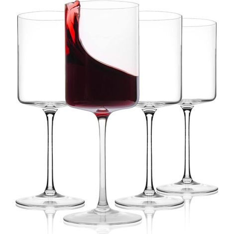 Ensemble de 4 verres à pied pour différents vins - Élégants verres en cristal, Han (1/5)