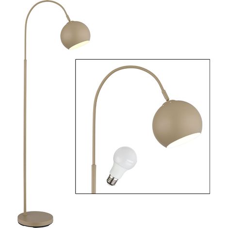 LED Stehleuchte Bogenstehlampe Stehlampe sandfarben Bogenlampe Wohnzimmer, Metall, 9W 810lm warmweiß, LxBxH 46x25x150 cm