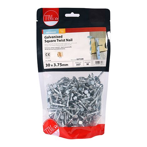 TIMCO Square Twist Nails Galvanised - 30 x 3.75