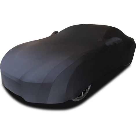 Universal Car Cover for Indoor Car Cover, Breathable, Elastic, Stretchy, Soft, Full Protection for Garage Indoor Auto Show, Black
