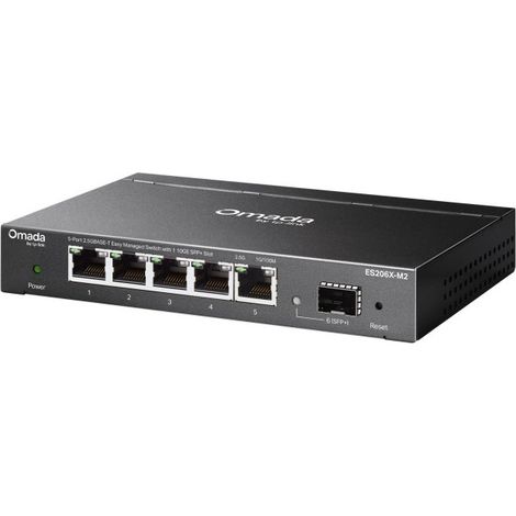 TP-Link Omada ES206X-M2 switch di rete Gestito L2 2.5G Ethernet (100/1000/2500) Montaggio da desktop/parete Nero