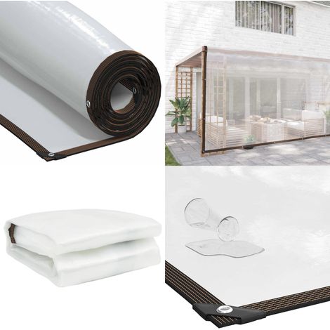 Lona transparente con ojales polietileno 6x8 m - Cubierta exterior - Protección contra lluvia