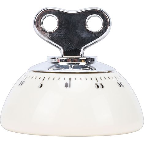 Minuterie mécanique magnétique, compte à rebours de 60 minutes, Vintage, pour cuisine, travail, étude, couleur crème (1/5)