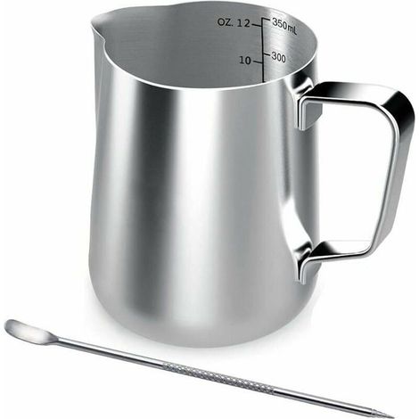 Pot Lait en Acier Inoxydable 350ml Pichet Lait avec Mesure et Latte Art Pen pour Barista couleurs multiples (1/4)