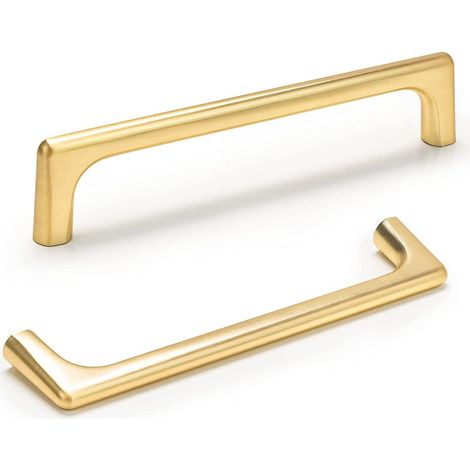 Pomos y tiradores para muebles, juego de 2 tiradores dorados. Tiradores dorados para muebles de cocina de aleación de zinc. Centros de agujeros de 192 mm.