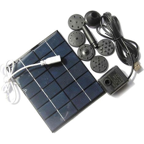 Pompe à eau solaire bionique 2W 6V pour fontaine flottante avec aérateur, multicolore (1/5)