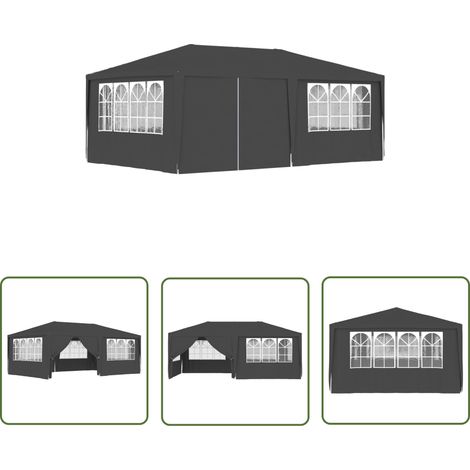Tente en polyéthylène - vidaXL Tente de réception et parois latérales 4x6 m Anthracite 90 g/m² - Tente en acier (1/5)