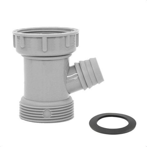 Wye Adaptateur de tuyau de vidange d'évier de cuisine en forme de Y Raccord fileté mâle femelle avec entrée lave-vaisselle (1/4)