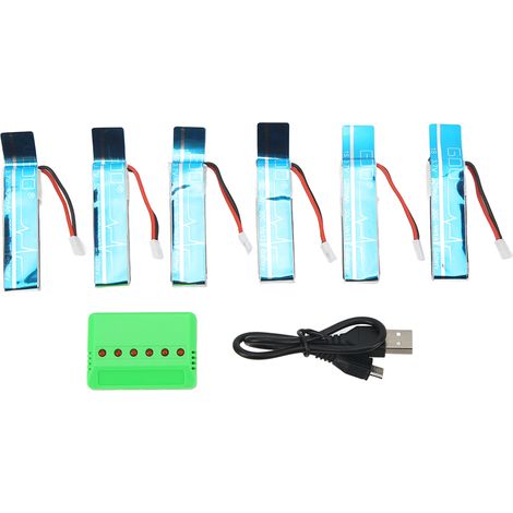 Batterie lithium 3.7V 520mAh 30C avec chargeur pour hélicoptère télécommandé Wltoys XK K110S pièces de rechange (1/5)