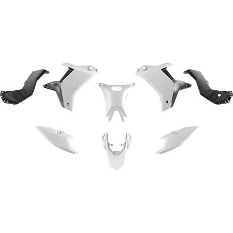 KIT DI PLASTICA RACETECH (RTECH) 2025/12 (SENZA PARAFANGO ANTERIORE) T7 YAMAHA TENERE 700 '25-'26 COLORE BIANCO / NERO