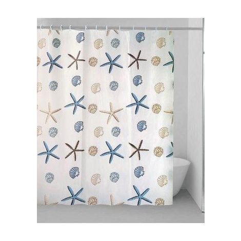 TENDA DOCCIA FONDALE - IN VINILE + ANELLI CM 180X200- 2 pezzi